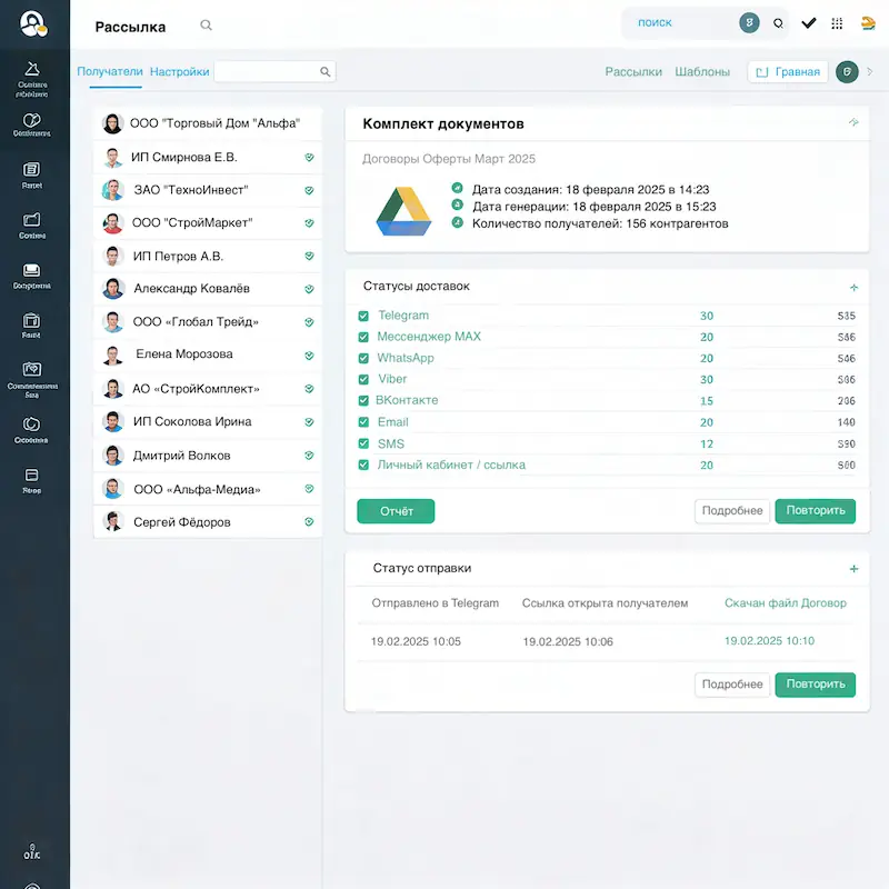 Панель управления GenMyDocs